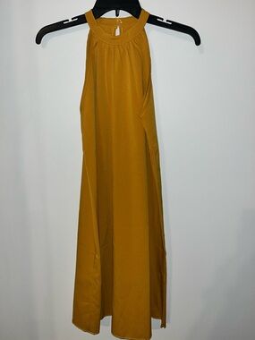 Halter Neck Maxi Dress in Mustard
